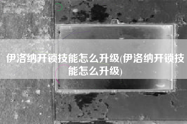 伊洛纳开锁技能怎么升级(伊洛纳开锁技能怎么升级)