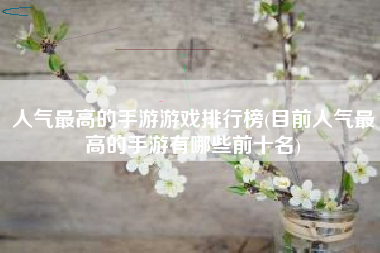 人气最高的手游游戏排行榜(目前人气最高的手游有哪些前十名)