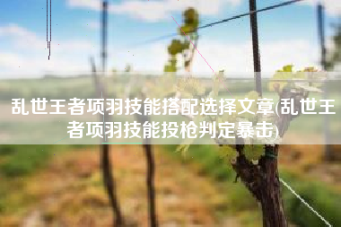 乱世王者项羽技能搭配选择文章(乱世王者项羽技能投枪判定暴击)