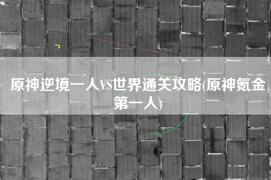 原神逆境一人VS世界通关攻略(原神氪金第一人)