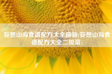 妄想山海食谱配方大全最新(妄想山海食谱配方大全二级菜)