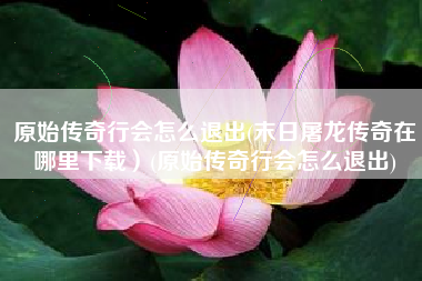 原始传奇行会怎么退出(末日屠龙传奇在哪里下载）(原始传奇行会怎么退出)