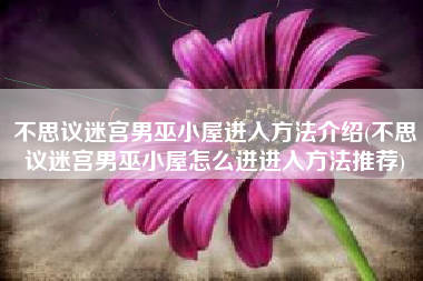 不思议迷宫男巫小屋进入方法介绍(不思议迷宫男巫小屋怎么进进入方法推荐)