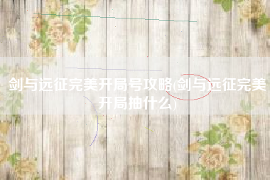 剑与远征完美开局号攻略(剑与远征完美开局抽什么)