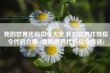 我的世界代码指令大全,我的世界作弊指令代码合集-(我的世界代码指令传送)
