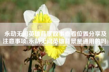 永劫无间英雄背景故事查看位置分享及注意事项(永劫无间英雄背景是通用的吗)
