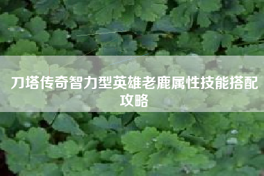 刀塔传奇智力型英雄老鹿属性技能搭配攻略