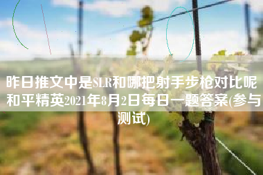 昨日推文中是SLR和哪把射手步枪对比呢 和平精英2021年8月2日每日一题答案(参与测试)