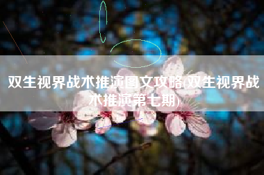双生视界战术推演图文攻略(双生视界战术推演第七期)