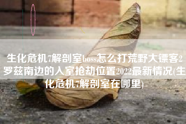 生化危机7解剖室boss怎么打荒野大镖客2罗兹南边的入室抢劫位置2022最新情况(生化危机7解剖室在哪里)
