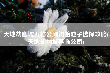 天地劫幽城再临公测初始池子选择攻略(天地劫幽城再临公司)