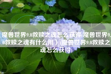 魔兽世界9.0救赎之魂怎么获得(魔兽世界9.0救赎之魂有什么用）(魔兽世界9.0救赎之魂怎么获得)