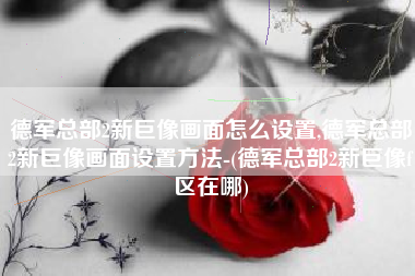 德军总部2新巨像画面怎么设置,德军总部2新巨像画面设置方法-(德军总部2新巨像f区在哪)