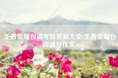 王者荣耀台词考验答案大全(王者荣耀台词满分作文)
