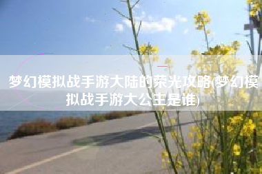 梦幻模拟战手游大陆的荣光攻略(梦幻模拟战手游大公主是谁)