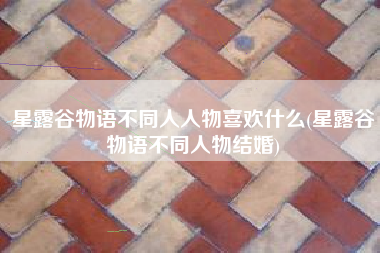 星露谷物语不同人人物喜欢什么(星露谷物语不同人物结婚) 星露谷物语不同人人物喜欢什么(星露谷物语不同人物结婚)