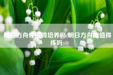 明日方舟煌值得培养吗(明日方舟陈值得练吗) 明日方舟煌值得培养吗(明日方舟陈值得练吗)