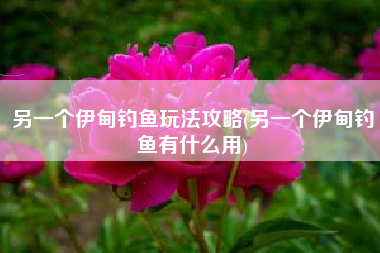另一个伊甸钓鱼玩法攻略(另一个伊甸钓鱼有什么用)