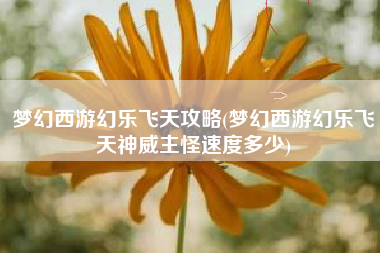 梦幻西游幻乐飞天攻略(梦幻西游幻乐飞天神威主怪速度多少) 梦幻西游幻乐飞天攻略(梦幻西游幻乐飞天神威主怪速度多少)