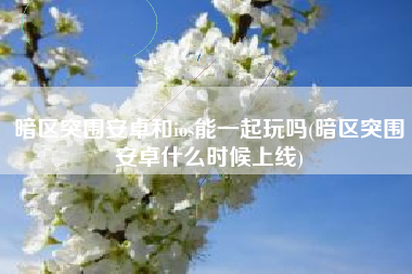 暗区突围安卓和ios能一起玩吗(暗区突围安卓什么时候上线)