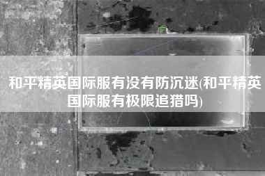 和平精英国际服有没有防沉迷(和平精英国际服有极限追猎吗)