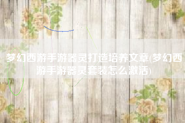 梦幻西游手游器灵打造培养文章(梦幻西游手游器灵套装怎么激活)