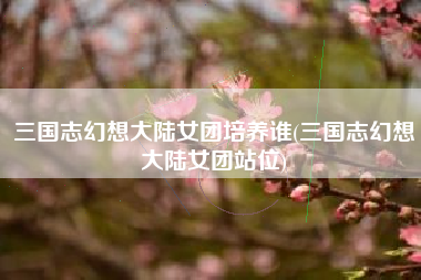 三国志幻想大陆女团培养谁(三国志幻想大陆女团站位)