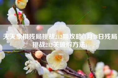 天天象棋残局挑战212期攻略(1月18日残局挑战212关破解方法) 天天象棋残局挑战212期攻略(1月18日残局挑战212关破解方法)