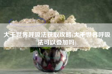 大千世界呼吸法获取攻略(大千世界呼吸法可以叠加吗)