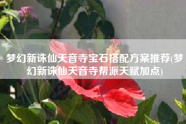 梦幻新诛仙天音寺宝石搭配方案推荐(梦幻新诛仙天音寺帮派天赋加点) 梦幻新诛仙天音寺宝石搭配方案推荐(梦幻新诛仙天音寺帮派天赋加点)