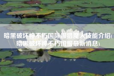 暗黑破坏神不朽国际服猎魔人技能介绍(暗黑破坏神不朽国服最新消息)