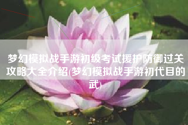 梦幻模拟战手游初级考试援护防御过关攻略大全介绍(梦幻模拟战手游初代目的武) 梦幻模拟战手游初级考试援护防御过关攻略大全介绍(梦幻模拟战手游初代目的武)
