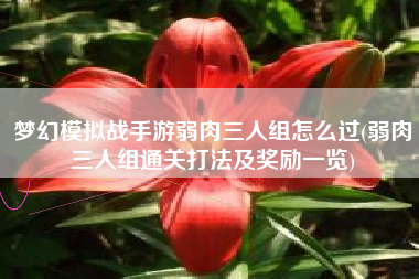 梦幻模拟战手游弱肉三人组怎么过(弱肉三人组通关打法及奖励一览)