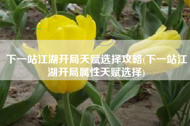 下一站江湖开局天赋选择攻略(下一站江湖开局属性天赋选择)