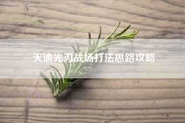 天谕光刃战场打法思路攻略