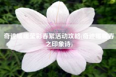 奇迹暖暖莹彩春絮活动攻略(奇迹暖暖春之印象诗)