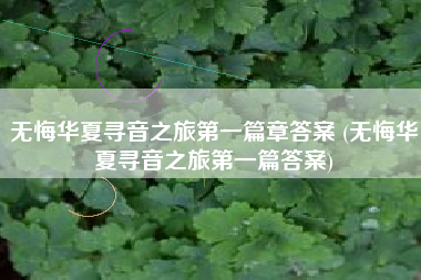 无悔华夏寻音之旅第一篇章答案 (无悔华夏寻音之旅第一篇答案)