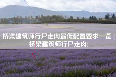 桥梁建筑师行尸走肉最低配置要求一览 (桥梁建筑师行尸走肉)