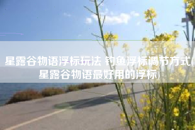 星露谷物语浮标玩法 钓鱼浮标调节方式(星露谷物语最好用的浮标)