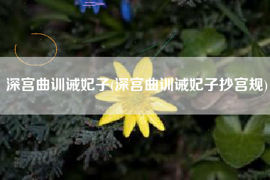深宫曲训诫妃子(深宫曲训诫妃子抄宫规)
