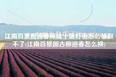 江南百景图迎春探险十里灯街怎么领取不了(江南百景图古柳迎春怎么换)