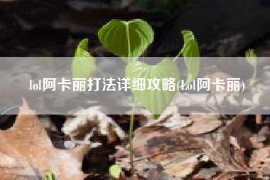 lol阿卡丽打法详细攻略(Lol阿卡丽)