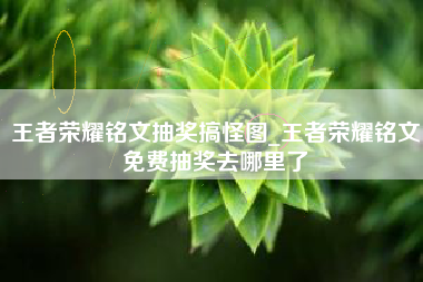 王者荣耀铭文抽奖搞怪图_王者荣耀铭文免费抽奖去哪里了