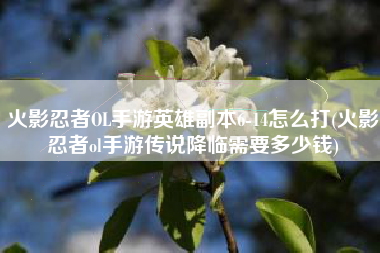 火影忍者OL手游英雄副本6-14怎么打(火影忍者ol手游传说降临需要多少钱)