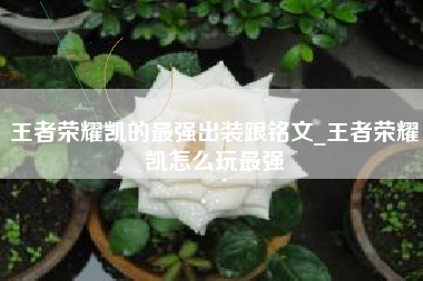 王者荣耀凯的最强出装跟铭文_王者荣耀凯怎么玩最强