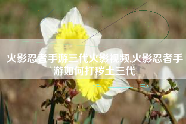 火影忍者手游三代火影视频,火影忍者手游如何打秽土三代