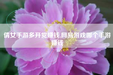 倩女手游多开党赚钱,网易游戏哪个手游赚钱