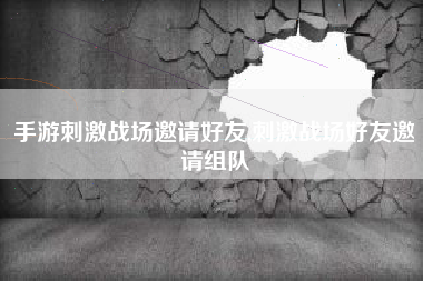 手游刺激战场邀请好友,刺激战场好友邀请组队