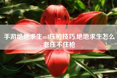 手游绝地求生m4压枪技巧,绝地求生怎么老压不住枪