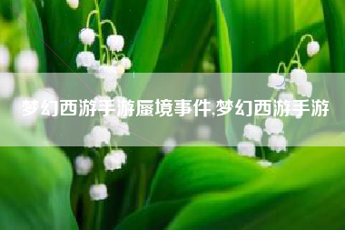 梦幻西游手游蜃境事件,梦幻西游手游